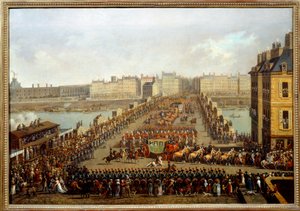 Crossing the new bridge by the Imperial cortege for the ceremony of the coronation of Napoleon I on December 2