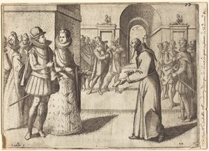A Capuchin Bringing Thanks of the King of Bavaria [Recto] by Jacques Callot