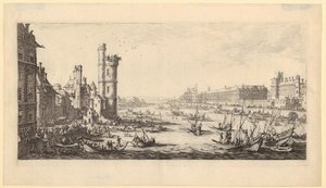 View of the Louvre, Sheet 1 from the Series "The Two Great Views of Paris" by Jacques Callot
