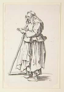 Beggar-woman receiving alms, from The Beggars by Jacques Callot