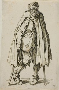 Beggar Leaning on a Stick, Plate Nineteen from The Beggars by Jacques Callot
