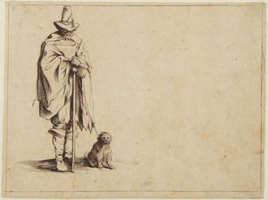 Beggar with Dog by Jacques Callot