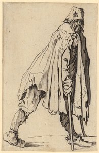 Beggar with Crutches and Hat, Sheet 4 from the Series "The Beggars" by Jacques Callot