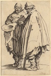 Blind Man and His Companion, Plate 8 from the Series "The Beggars" by Jacques Callot