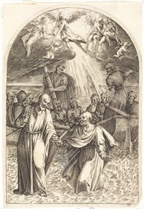 Christ Walking on the Water (second plate) by Jacques Callot