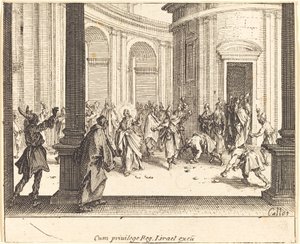 Christ and the Woman Taken in Adultery by Jacques Callot