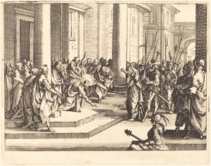 Christ and the Woman Taken in Adultery by Jacques Callot