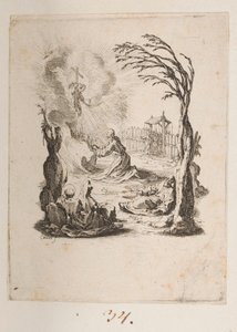 Christ in the Garden of Olives, No. 3 of 11 from La Petite Passion by Jacques Callot