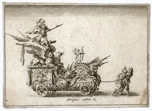 Combat at the Barrier: A Chariot by Jacques Callot