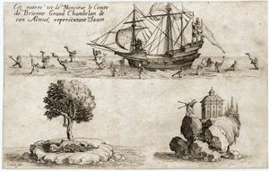 Combat at the Barrier: the Entry of Monsieur le Comte de Brionne, Grand Chamberlain of His Highness Charles IV of Lorraine (engraving) by Jacques Callot