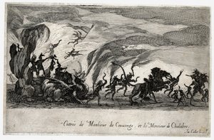 Combat at the Barrier, the Entry of the Sieures de Couvonge and de Chalabre (engraving) by Jacques Callot
