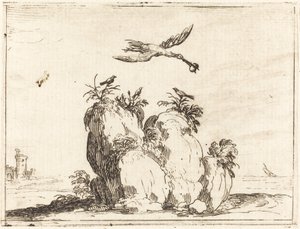 Crane Flying by Jacques Callot