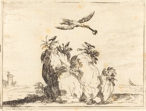 Crane Flying by Jacques Callot