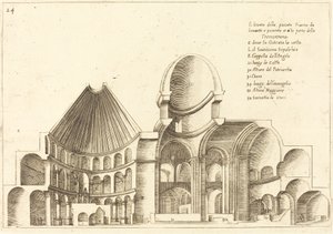 Cross-Section of the Church of the Holy Sepulchre by Jacques Callot