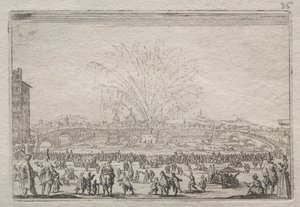 Fireworks on the Arno by Jacques Callot