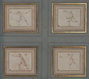 Four Studies of a Fencer by Jacques Callot