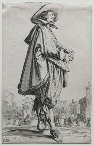 Gentleman Standing in Profile with Clasped Hands