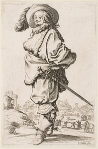 Gentleman in a Fur-Trimmed Cloak by Jacques Callot