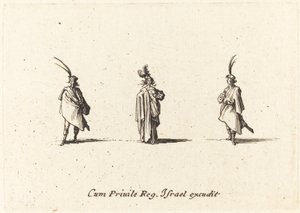 Lady in Long Cloak, and Two Gentlemen