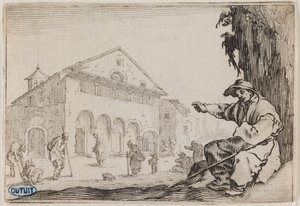 The Caprices, The Hospice. Thirty-eighth number of the series of 50 prints engraved in Nancy (Lieure 465, Meaume 843) by Jacques Callot