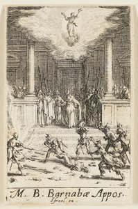 Martyrdom of Saint Barnaby, plate fifteen from The Martyrdoms of the Apostles