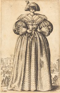 Masked Noble Woman by Jacques Callot