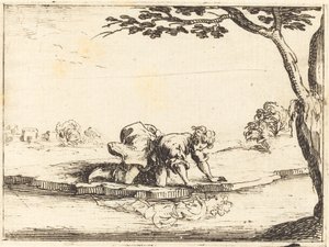 Narcissus Looking in the Water by Jacques Callot