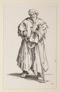 Obese Man with Lowered Eyes, from the Beggars by Jacques Callot
