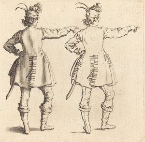 Officer with Feathers in Cap, Seen from Behind by Jacques Callot