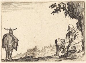 Peasant Removing His Shoe by Jacques Callot