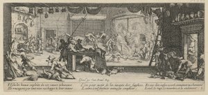 Plundering of a Farm, Plate 5 from the Series "Horrors of War" by Jacques Callot