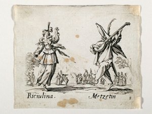 Riculina and Metzetin, Figures from the Commedia dell