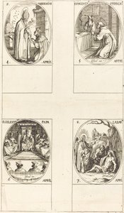 St. Ambrose; St. Vincent Ferrer; St. Celestin; St. Lazarus by Jacques Callot