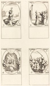 St. Bibiana; St. Birinus; St. Barbara; St. Sabbas by Jacques Callot