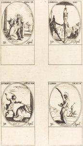 St. Catharine of Siena; St. Marian; St. Eutropius; St. Sophia by Jacques Callot