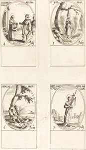 St. Elizabeth of Portugal, St. Zoe, St. Isaiah, Prophet, St. Edelburge by Jacques Callot