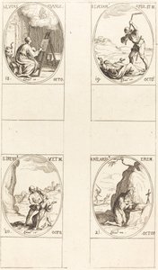 St. Luke; St. Lucian; St. Irene; St. Hilarion by Jacques Callot
