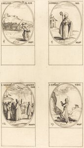 St. Meliton; St. Firminus; St. Gregory the Great; St. Euphrasia by Jacques Callot