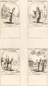 St. Perpetuus; St. Mary of Cleophas; St. Ezechiel; St. Leo the Great by Jacques Callot