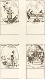 St. Theodorus; St. Agnes of Monte Pulciano; St. Anselm, Archbishop of Canterbury by Jacques Callot