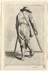 The Beggars: Beggar on Crutches, Wearing a Hat, c. 1623 by Jacques Callot
