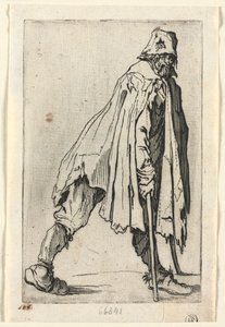 The Beggars: The Beggar on Crutches, Wearing a Cap, c. 1623 by Jacques Callot