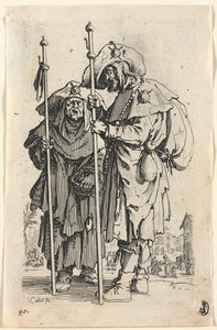 The Beggars: The Two Pilgrims by Jacques Callot