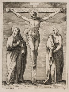 The Blessed Virgin and Saint John at the Foot of the Cross, from the series “Pictures of Rome” by Jacques Callot