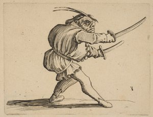The Duelist with Two Sabres, from Varie Figure Gobbi, 1616-22 by Jacques Callot