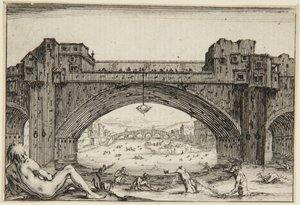 The Ponte-Vecchio, Florence by Jacques Callot