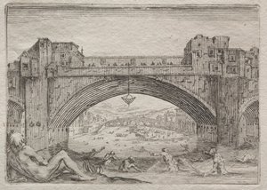 The Ponte Vecchio, Florence by Jacques Callot