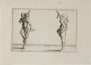 The Two Pantaloons Looking at Each Other, from The Caprices