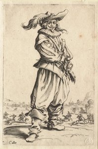 The Warrior in the Hat Adorned with a Large Feather by Jacques Callot