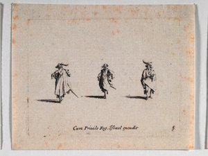 Three Cavaliers by Jacques Callot